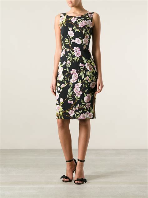 dolce gabbana black dress with flowers|dolce and gabbana floral print dress.